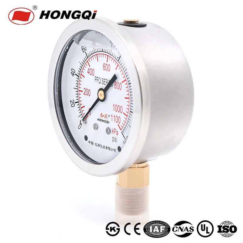 Stainless Steel Glycerine/ Silicone Oil Filled Pressure Gauge for Air Compressor