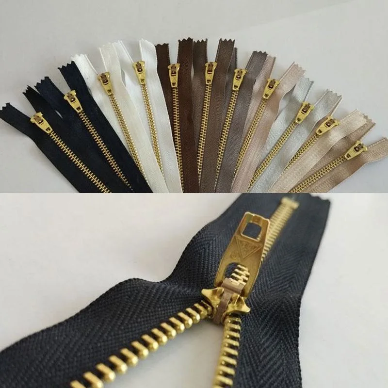 Hersteller Spot No. 3 No. 5 Metall Reißverschluss Maiszähne Reißverschluss Tasche Handtasche, Kupfer Zähne Entriegelt Doppelzipper Slider