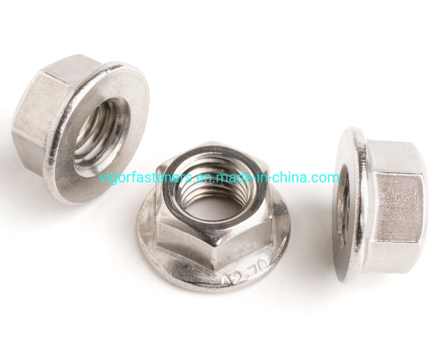 Stainless Steel 304 DIN6923 Hex Flange Nuts Non Serrated A2 Hex Nuts Hexagon Nuts Wheel Nuts Motorcycle Accessories Auto Parts A2 Nut