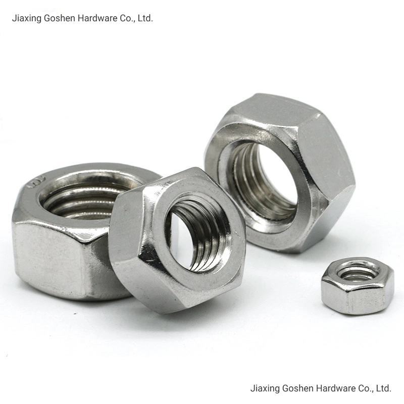 Stainless Steel 304 316 DIN934 DIN555 ISO4032 BS916 ANSI/ASME B18.2.4 Nuts M3-M36 Hex Nuts