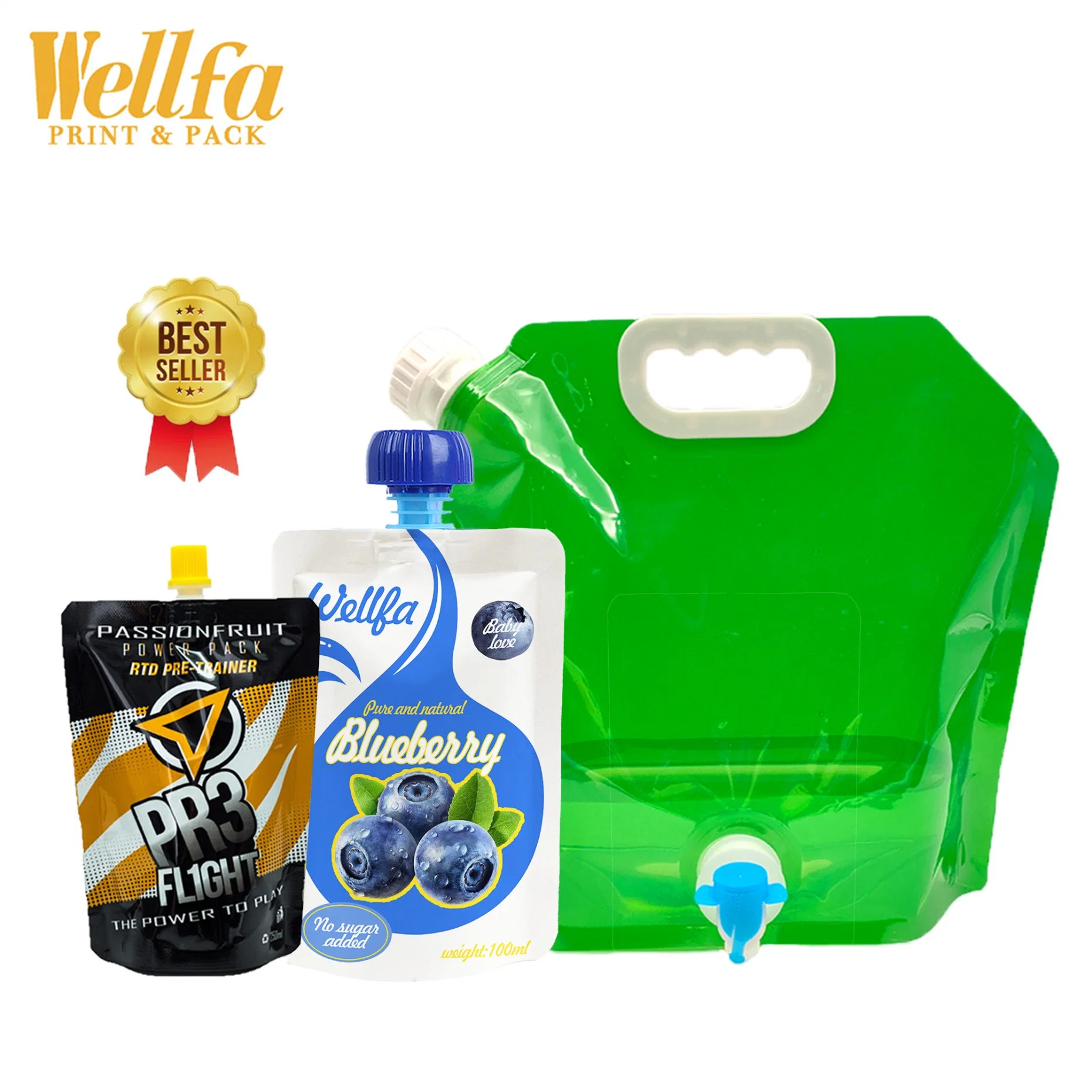 OEM Bolsas Resellables Custom Disposable Transparent Juice Liquid Refill Plastic Packaging Zipper Drink Pouches Bags with Straw