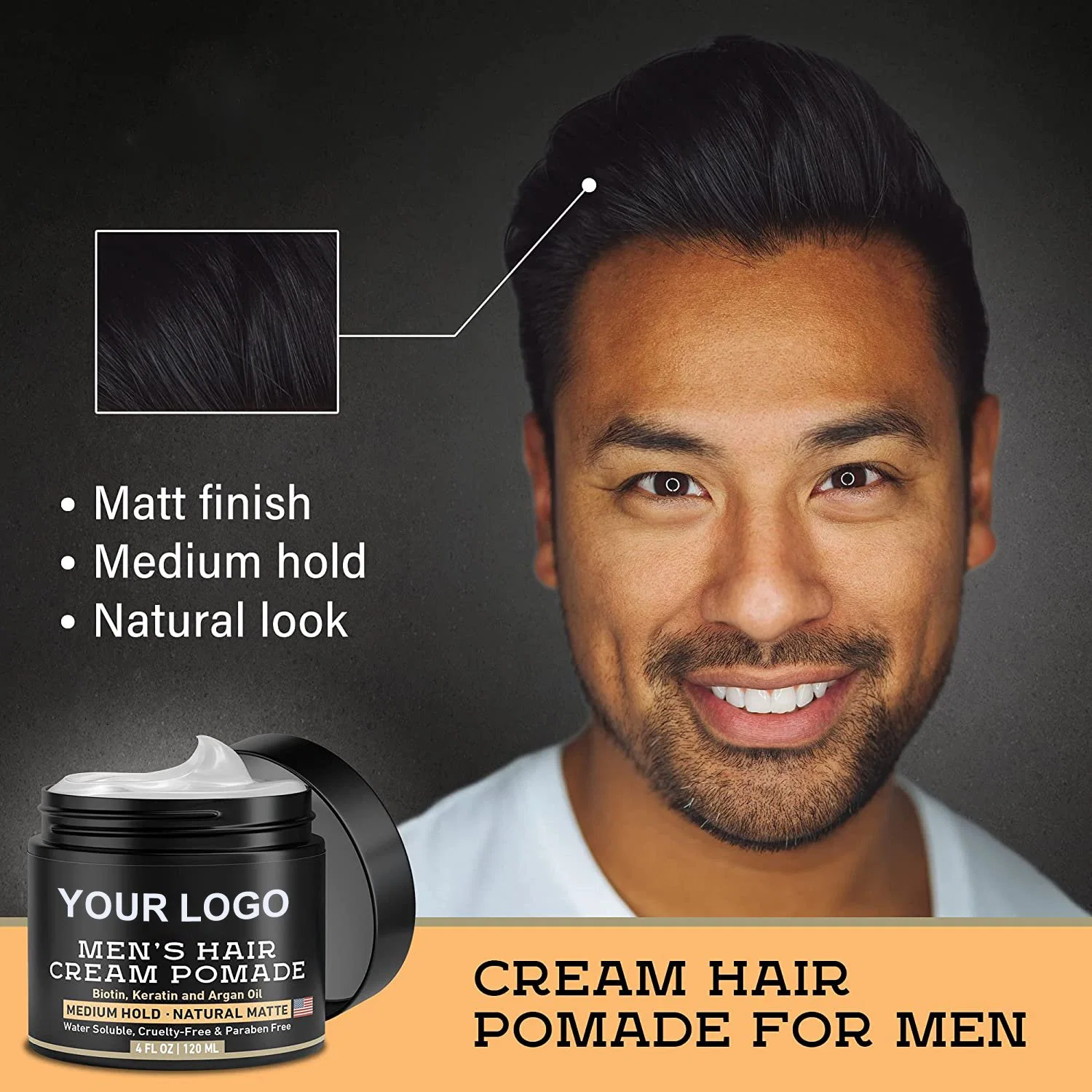 Beauty Cosmetics Skin Care Hair Styling Cream Men's Hair Cream Pomade OEM
