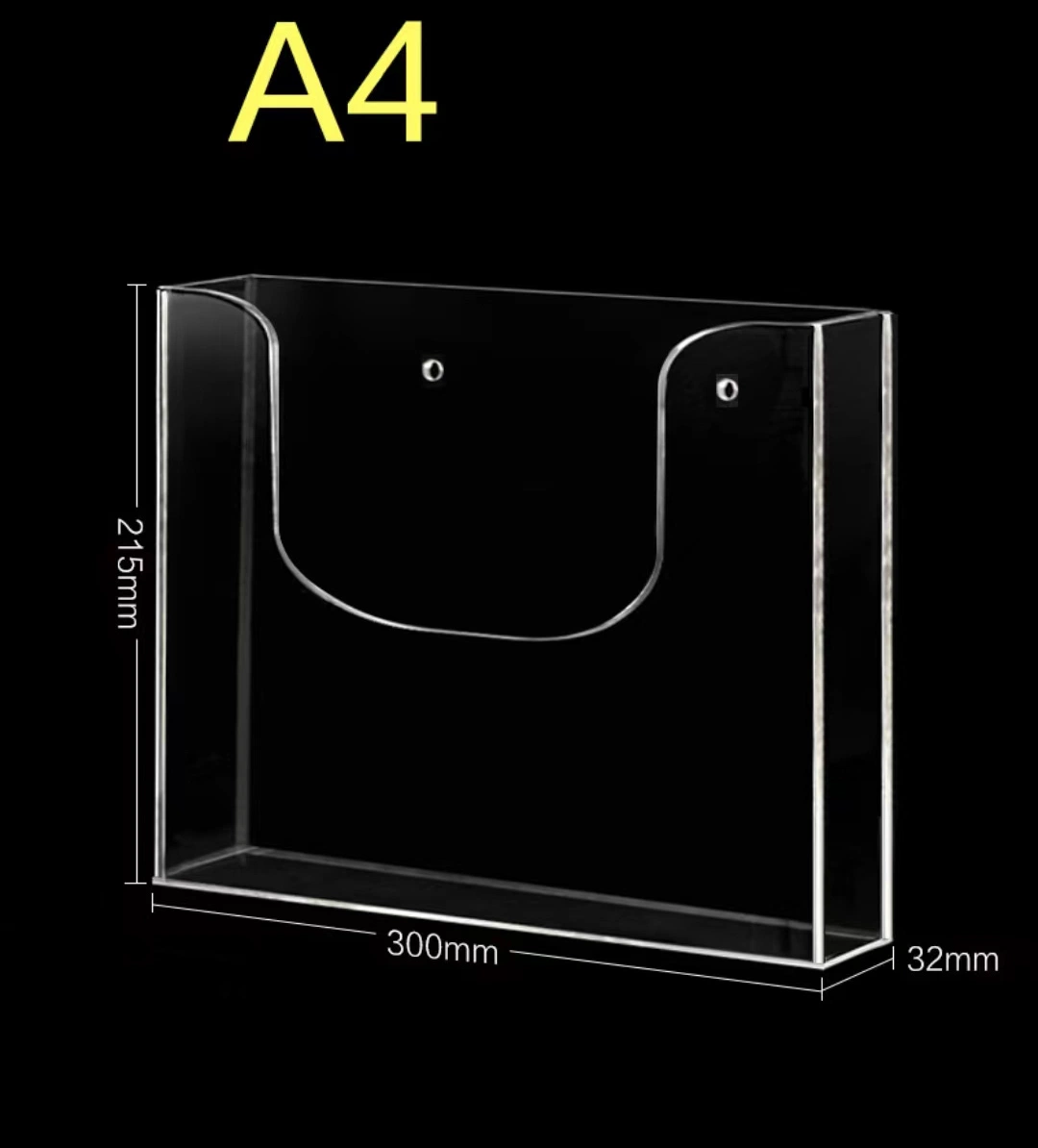 Dispensador de documentos, rack de plástico transparente, horizontal e vertical, tamanho A4 Suporte para brochura acrílico