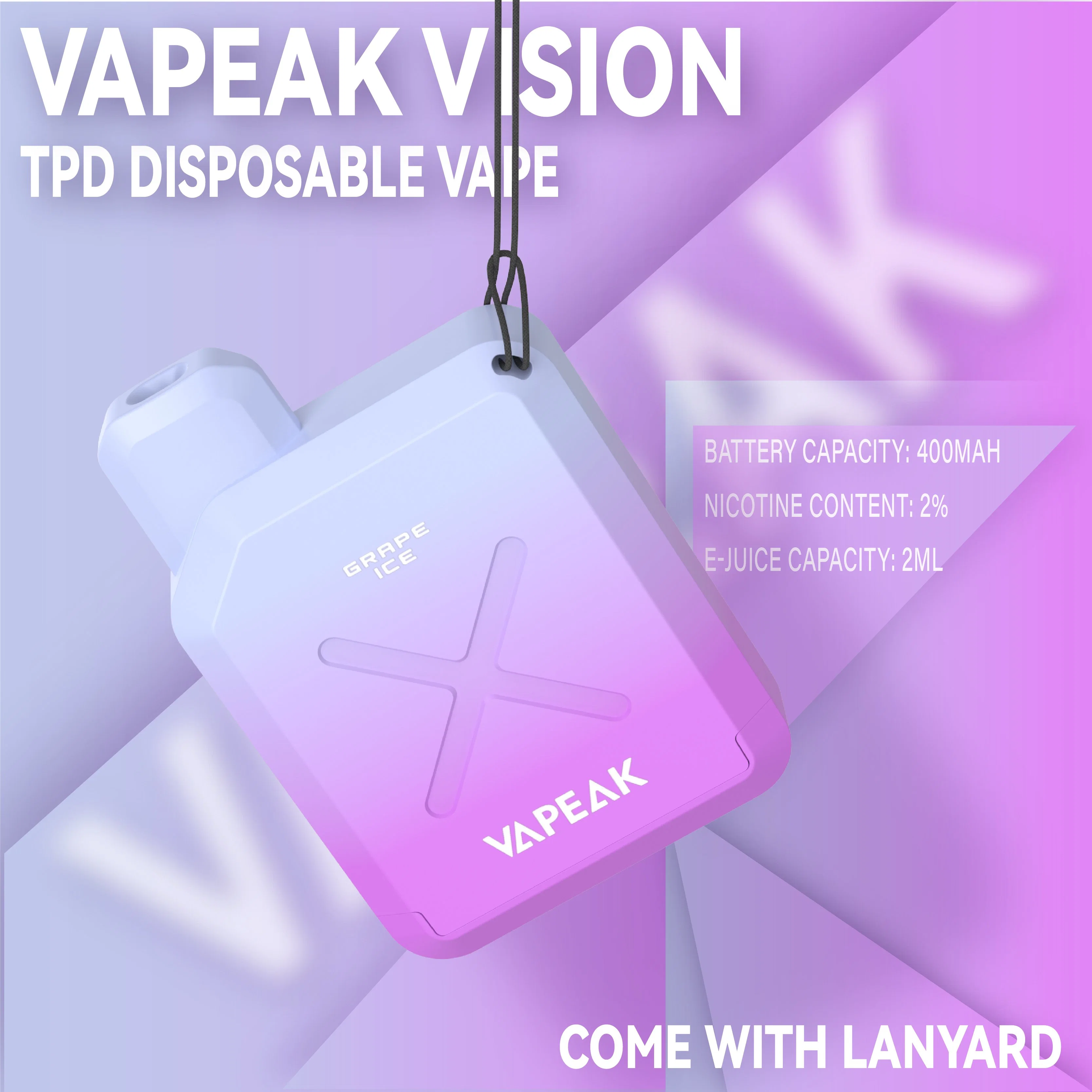 400mAh Cotton Coil Vapeak Vision Electronic Cigarette 500 Puffs Disposable/Chargeable Vape Pen