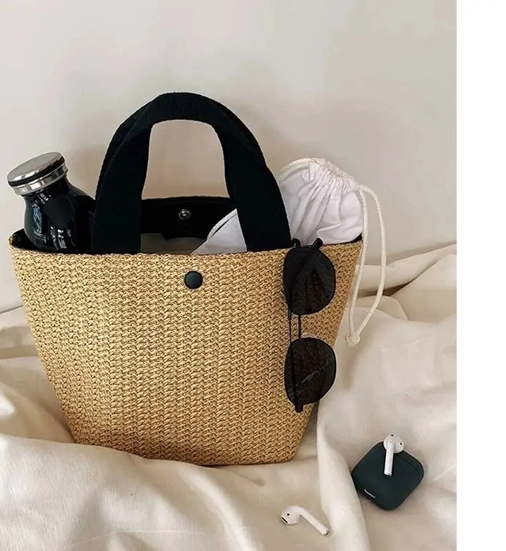 New Arrival Promotion Waterproof Straw Bag Woven Tote Top Handle Handbags Summer Beach Bag Women Tote Bag