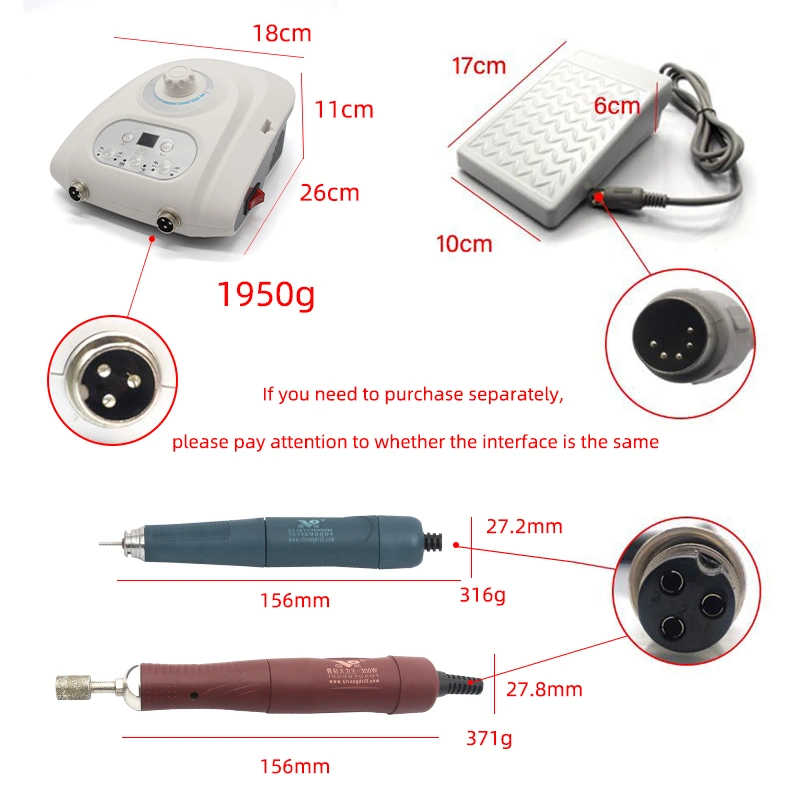 Tragbare Zahnärztliche Ausrüstung Mikromotor 50000 Rpm Brushless Zahnpoliereinheit Mit einem roten Handstück