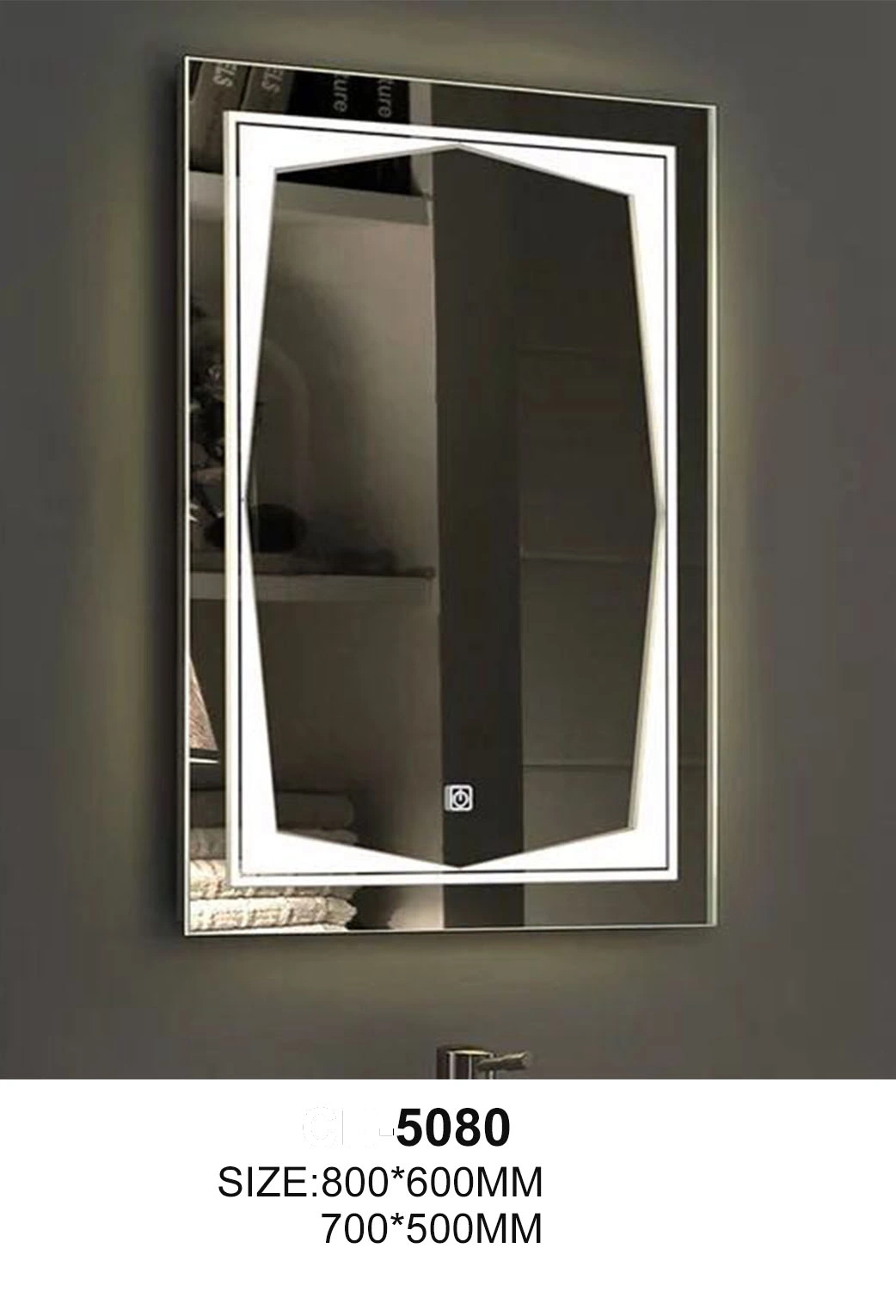 Bathroom LED Mirror Touch Screen Defogger UL CE Saso Certificate