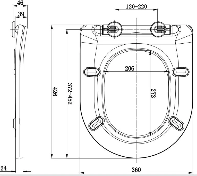 Beliebte D-förmige Ultra Slim Design Urea WC-Sitzdeckel Für Wandaufhängung mit Toilettenpapiertüchern