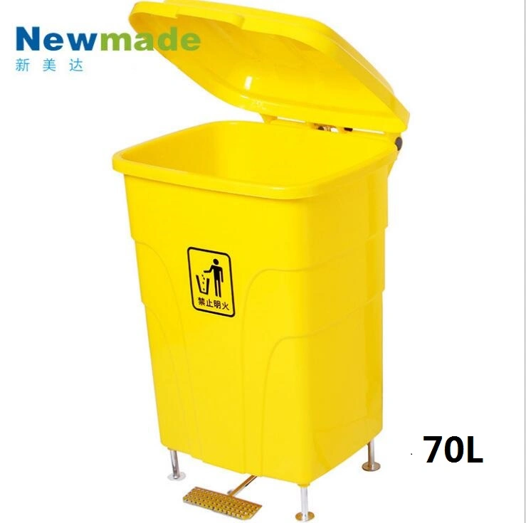 45L 68L 70L Eco-Friendly 4 Wheels Plastic Waste Dust Garbage Litter Can for Rubbish Sorting with Different Colors