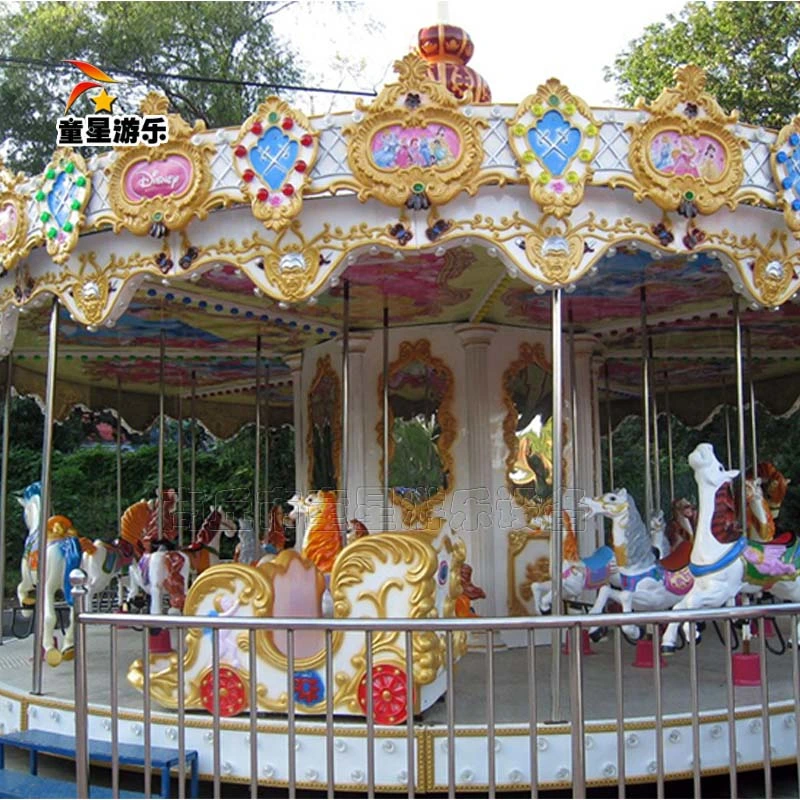 16 People Hot Sale Double Eaves Luxury Carousel Amusement Park Rides