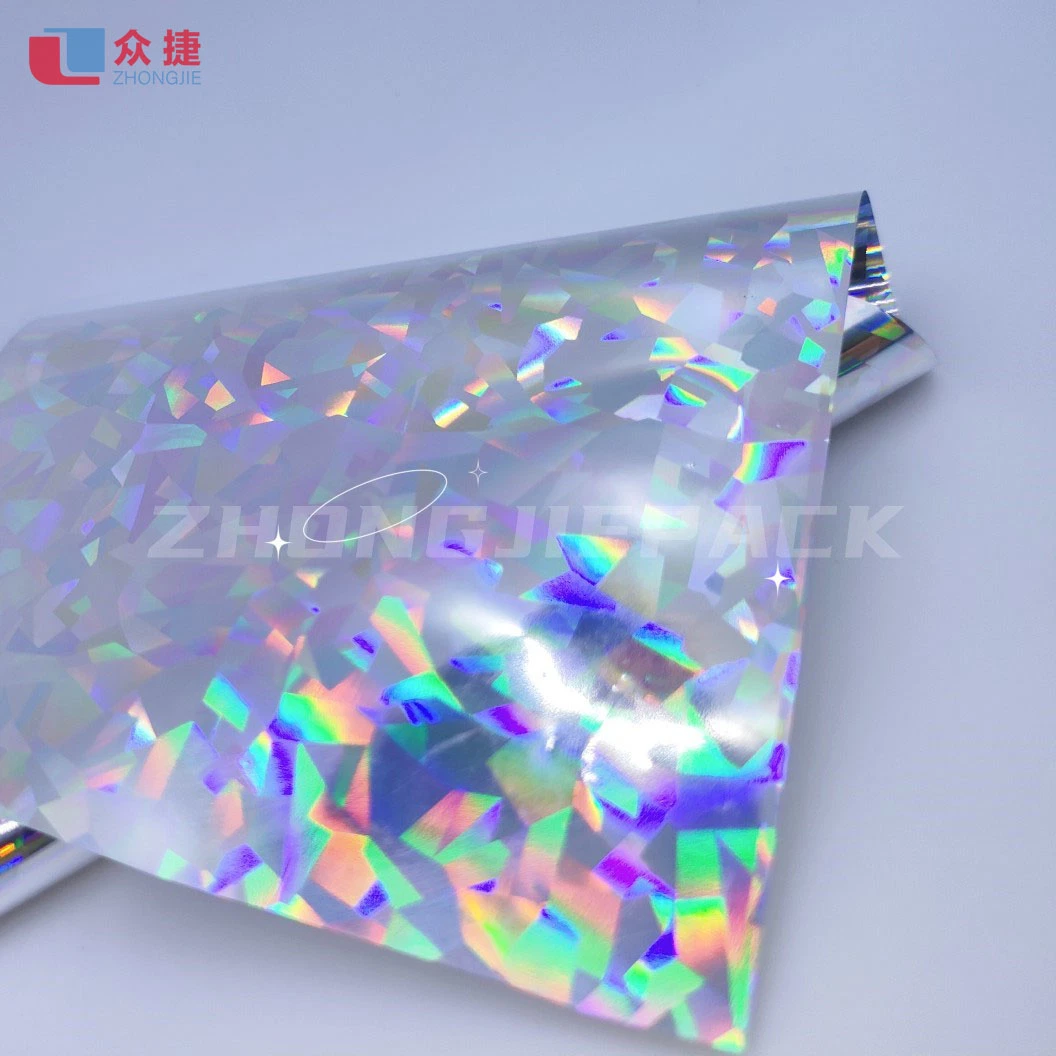 Plastic Roll Glossy Soft Touch Thermal Lamination Metallized Holographic Glitter Pet Film