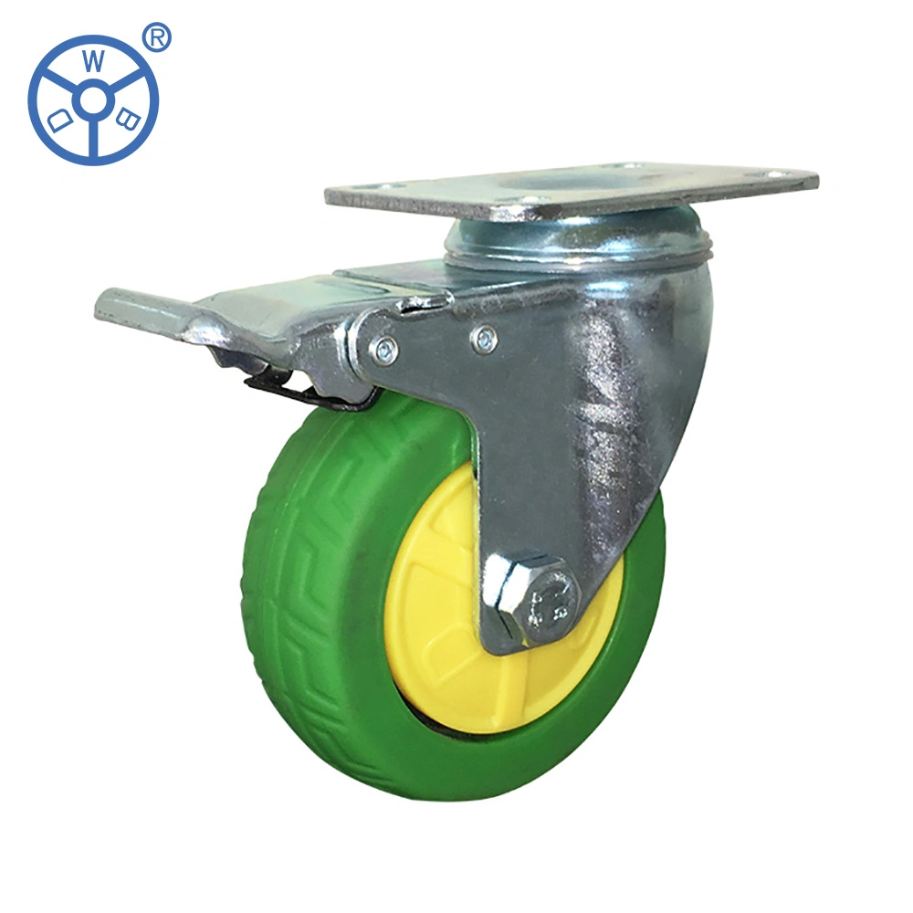 100X32 TPR Caster Wheel with Bearings for Trolleys Push Cart