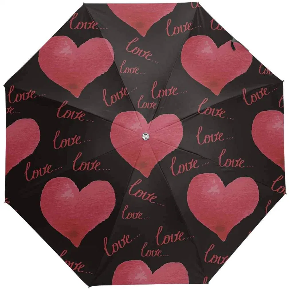 Made From 100% Polyester Fabric Heat Sublimation Printed Custom Anti Sun UV Foldable Travel Compact Umbrella