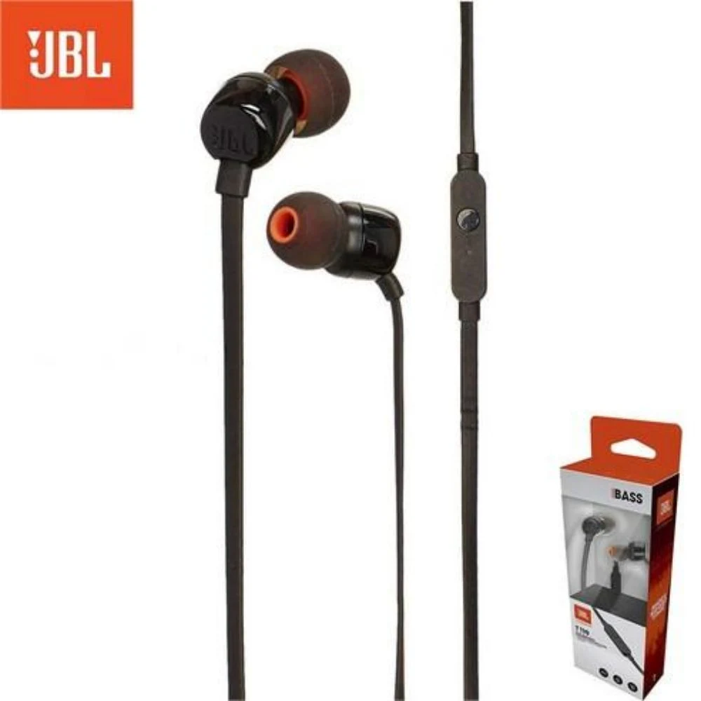 Auriculares com fios originais de 3,5 mm estéreo música Deep Bass Headset Sports Auriculares com controlo de linha mãos-livres JB L Tune110