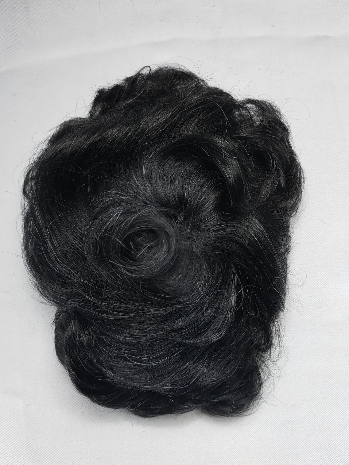 Most-Comfortable Hand-Knotted Custom-Made Fine-Mono Base Human Hair System Made of Remy-Human-Hair