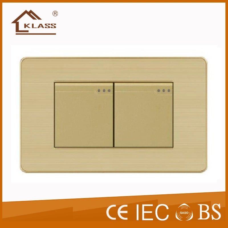 Aluminum Metal Clab Two Gang One Way Power Switch