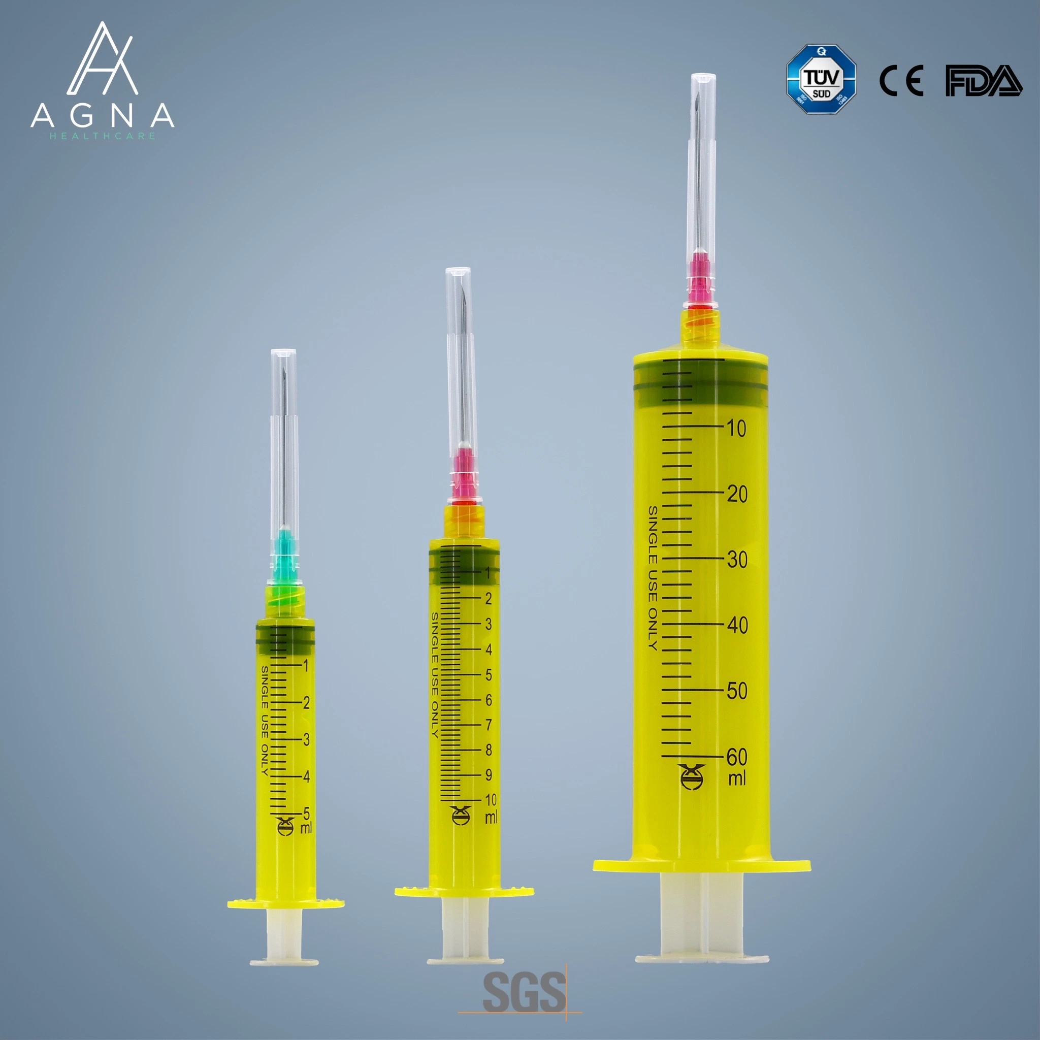 Medical Disposable Lightproof Syringe Luer Lock 5 Ml with or Without Needle with CE and ISO