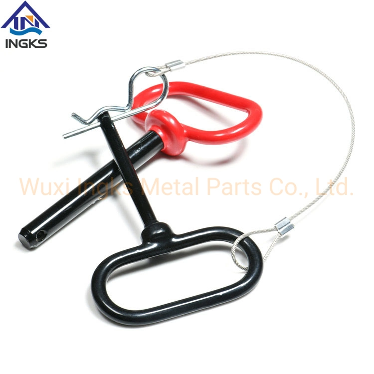 Carbon Steel Q Rubber Handle Clevis Pin Hitch Pin Set with Hole for Trailers