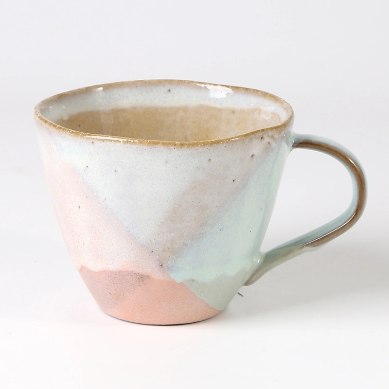 Rustic Overlap Reactive Glaze Terracotta Tea Cup Set Customized