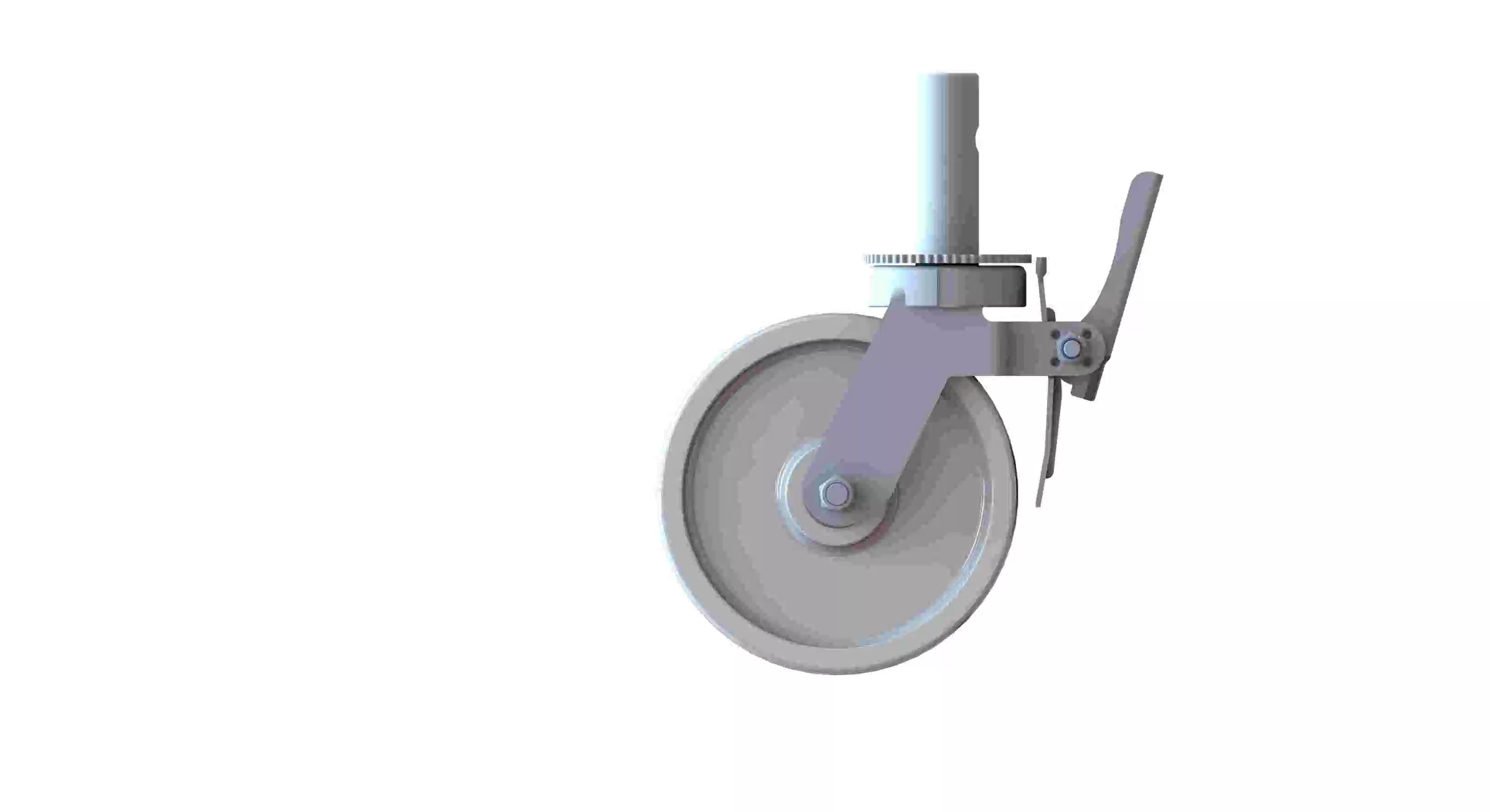 Roue de roulement d'échafaudage robuste avec frein de 6 pouces (150 mm) en fonte de polyuréthane pour échafaudage.