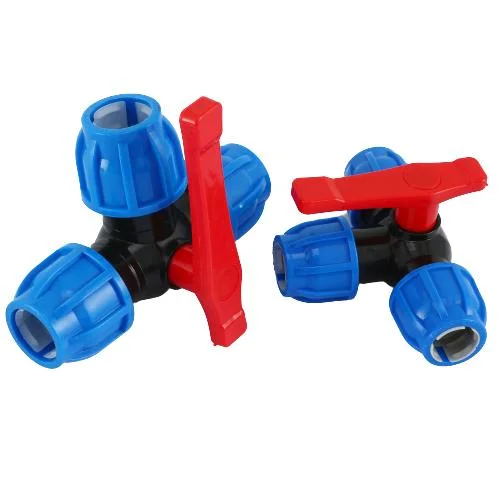 PE Plastic Handle Three-Way Ball Valve Joint for Water Supply Pipeline