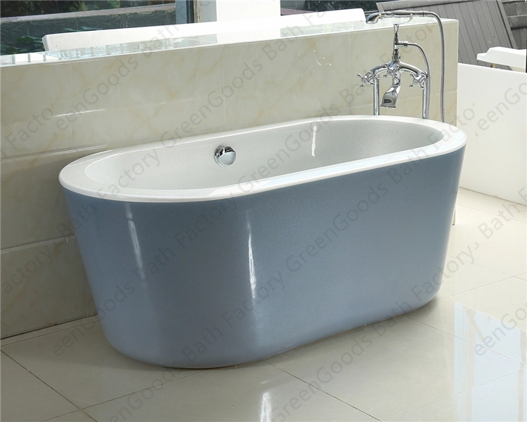 Venta caliente barata 1600 mm de acrílico gris independiente Oval bañera perfecta