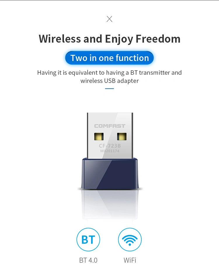 CF-723b Wireless USB Adapter 150Mbps Bluetooth WiFi Adapter WiFi Receiver Network Card USB WiFi Dongle