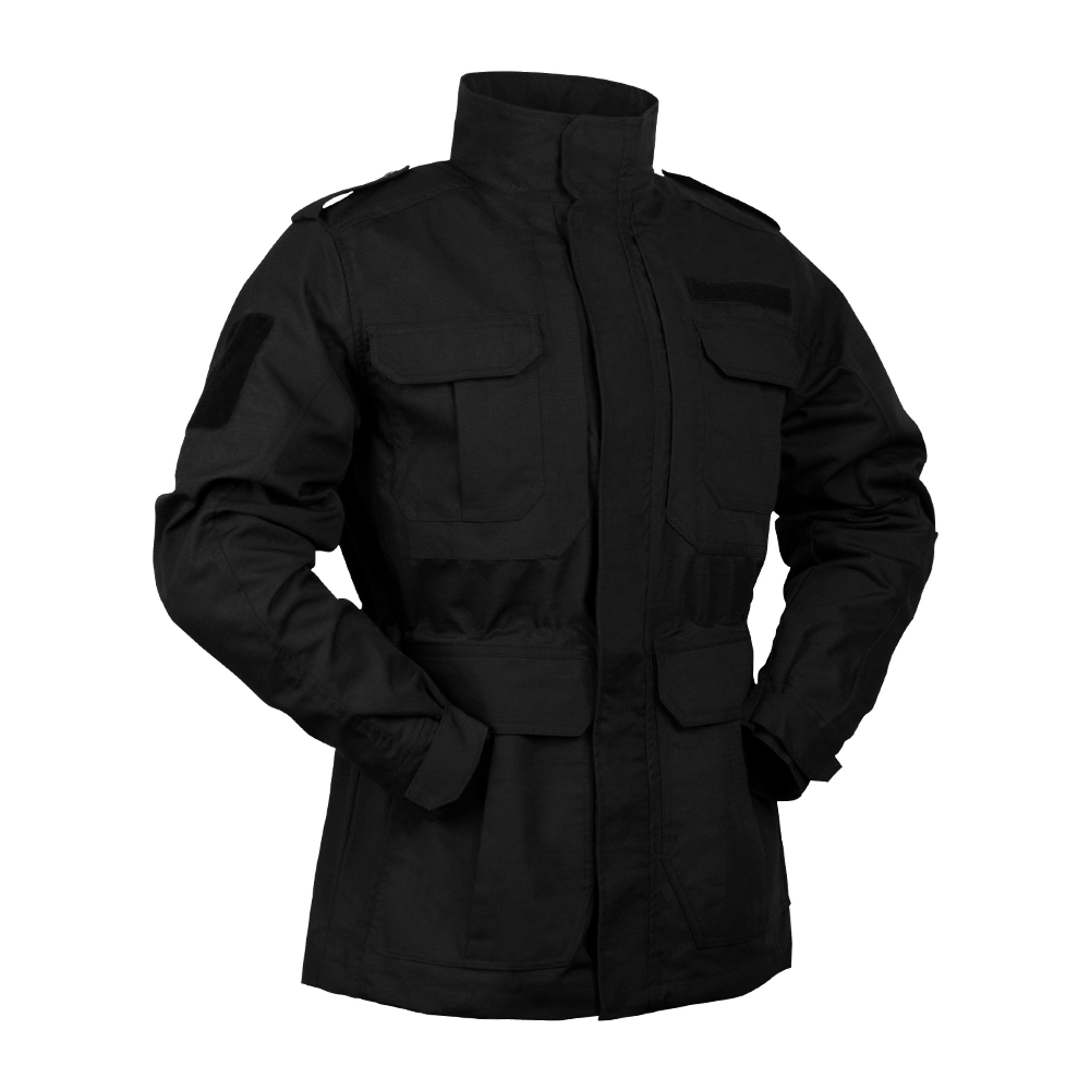 Combat Black Top Material Military Style Jacket