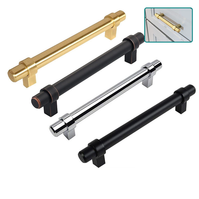 Aluminium Cabinet Handle Black Rose Gold Minimalist Drawer Pulls Handle Finger Pulls for Cabinets Door Handle