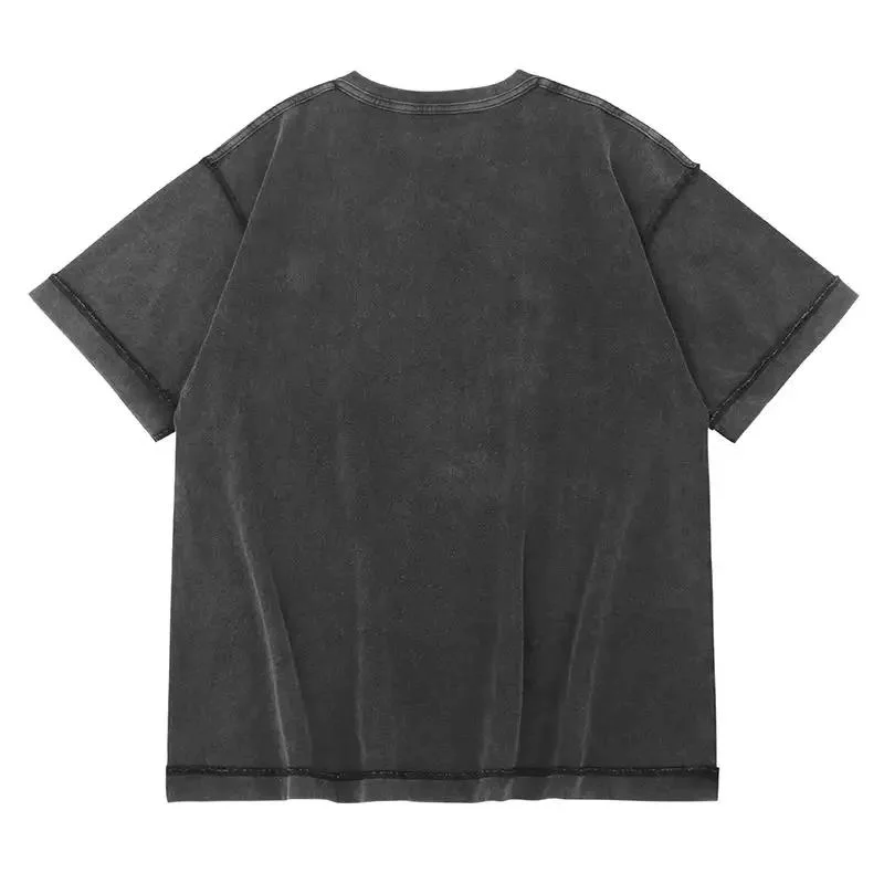 Wholesale Drop Shoulder 240 GSM Heavyweight Oversized Acid Washed T Shirt