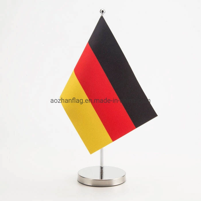 Wholesale/Supplier Custom Flagpole Desk Table Flag Countries Flag Decoration Table Flag with Stainless Steel Stand Flag