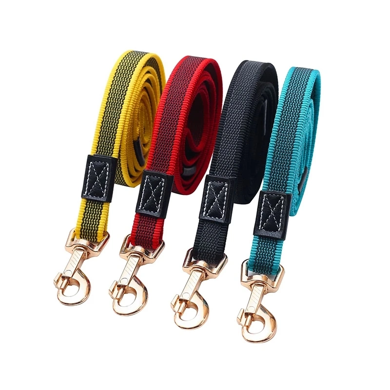 Luxury Durable Cozy Soft Webbing Metal Pet Collar Custom Color Dog Lead