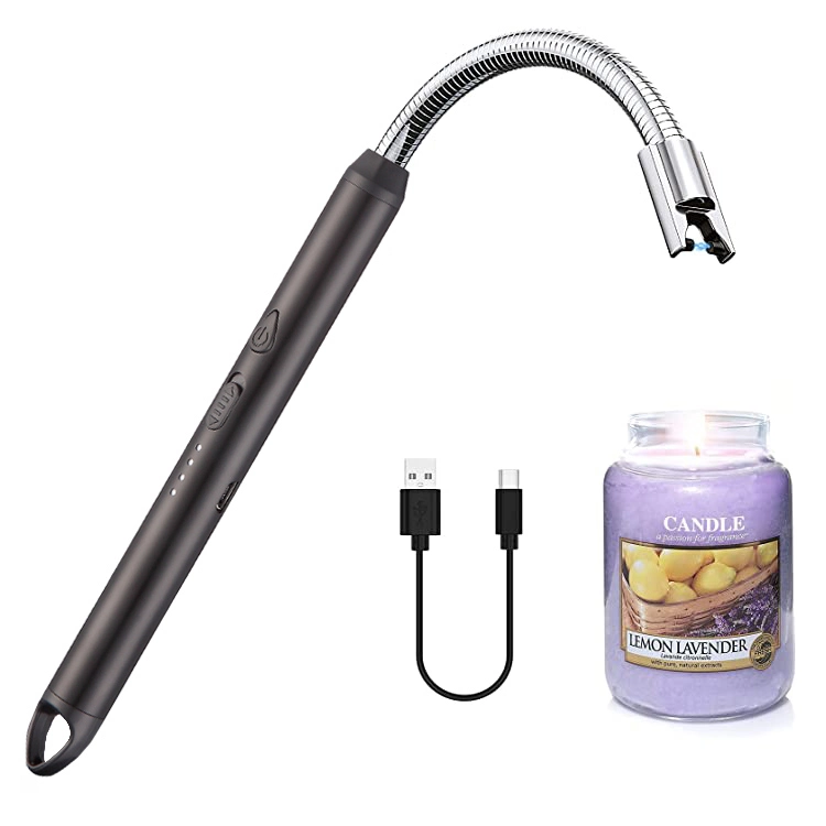 Hot Sale Long Stick Isqueiro Plasma chama Portátil BBQ elétrico Isqueiro de Cozinha Arc USB de campismo personalizado