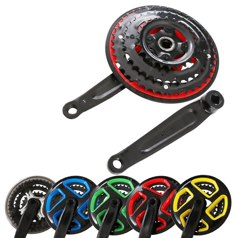 Plástico Coating Mountain Bike Chainwheel y piezas de repuesto de bicicletas de manivela Y Accesorios CWC producto 24/34/42t*170 Colorful