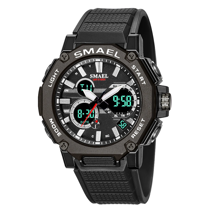 Smael Men's Watches New Brand Men LED Digital Quartz Watch Waterproof All Black Sport Man Clock Relogio Masculino 8047style