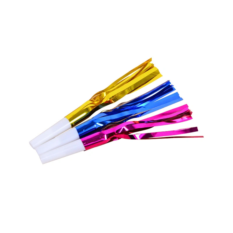 Blow Horns Party Favors Noisemakers Fringed Birthday Noise Maker Metallic Party Blowers