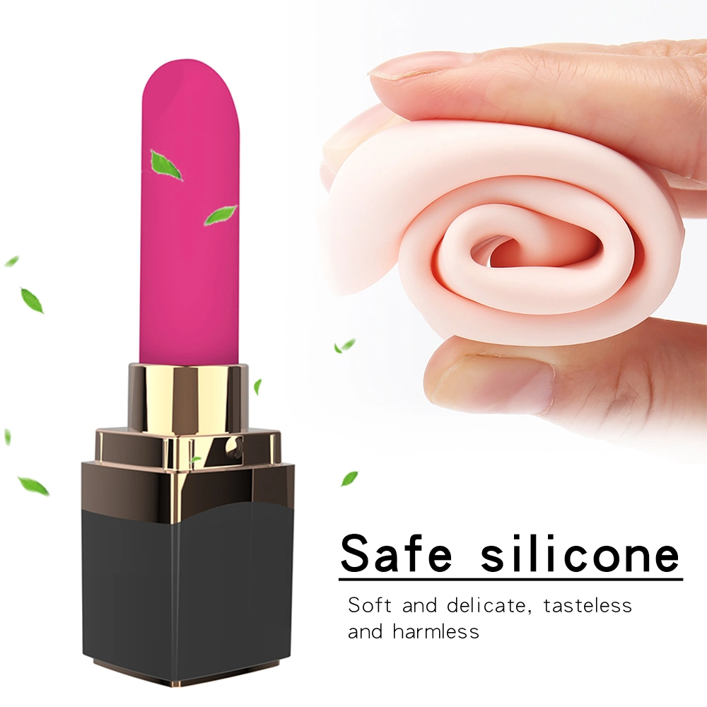 10 modos de vibración magnética USB de silicona vibrador recargable sexo pintalabios para mujeres