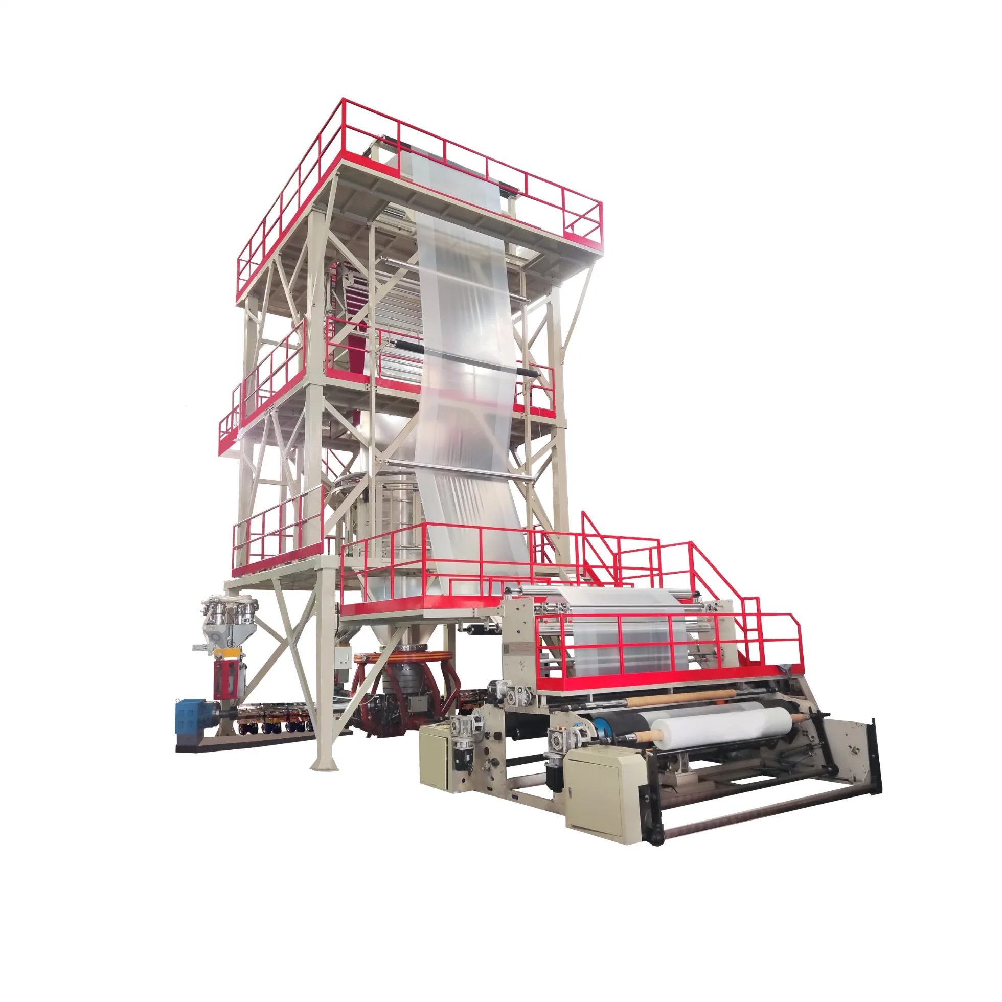 Auto High Speed HDPE LDPE LLDPE PE Single Layer Two Three Layer Multilayer Layer Rotary ABA Plastic Film Blowing Extruder Film Extrusion Blown Machine Price