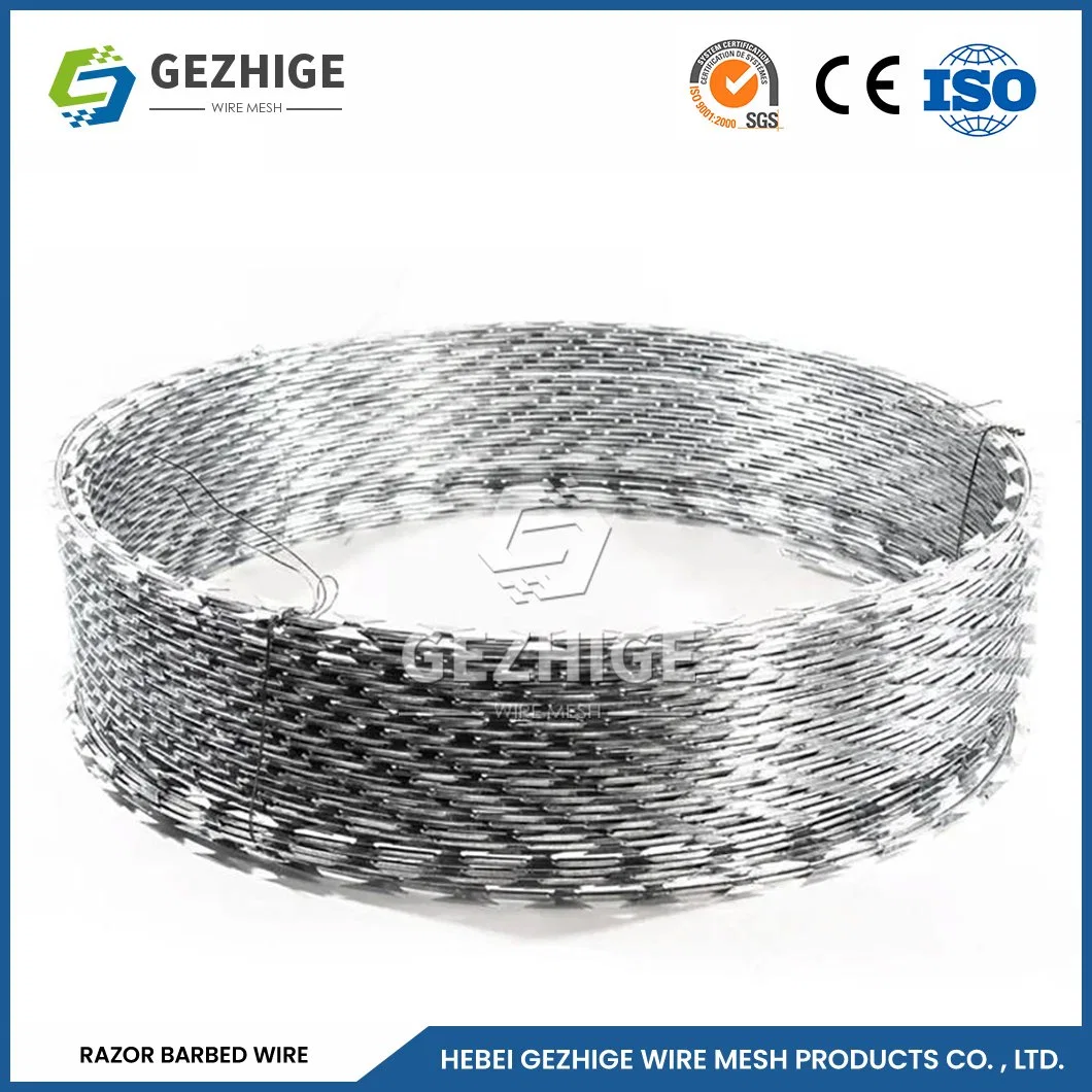 Gezhige fio de arame farpado fábrica 37 fios de aço 316L Arame farpado China superfície brilhante arame de barbear Spiral