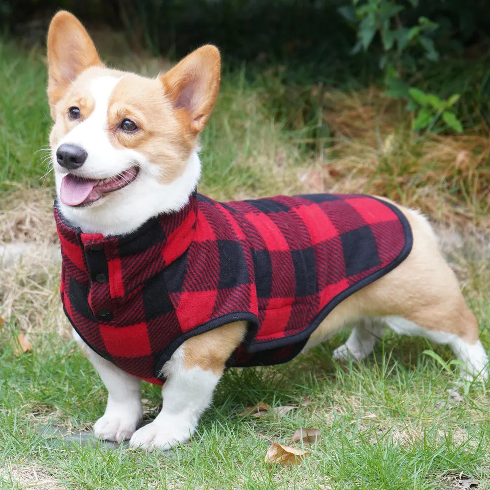 Customize British Style Plaid Windproof Warm Pet New Year Clothes