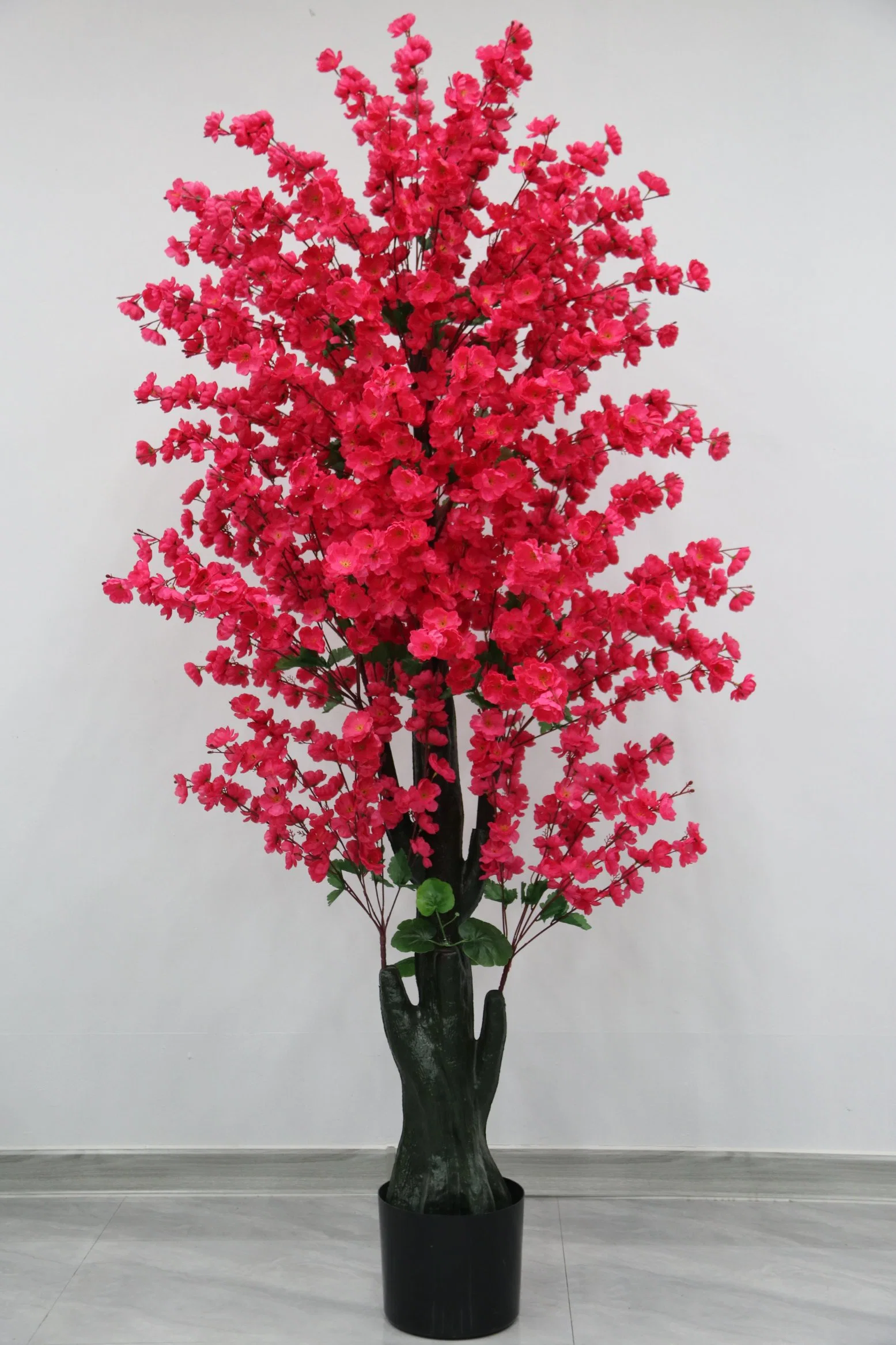 Exquisita Kowloon Gran Flor de durazno se pueden personalizar, Artificial y plantas decorativas árbol flor roja