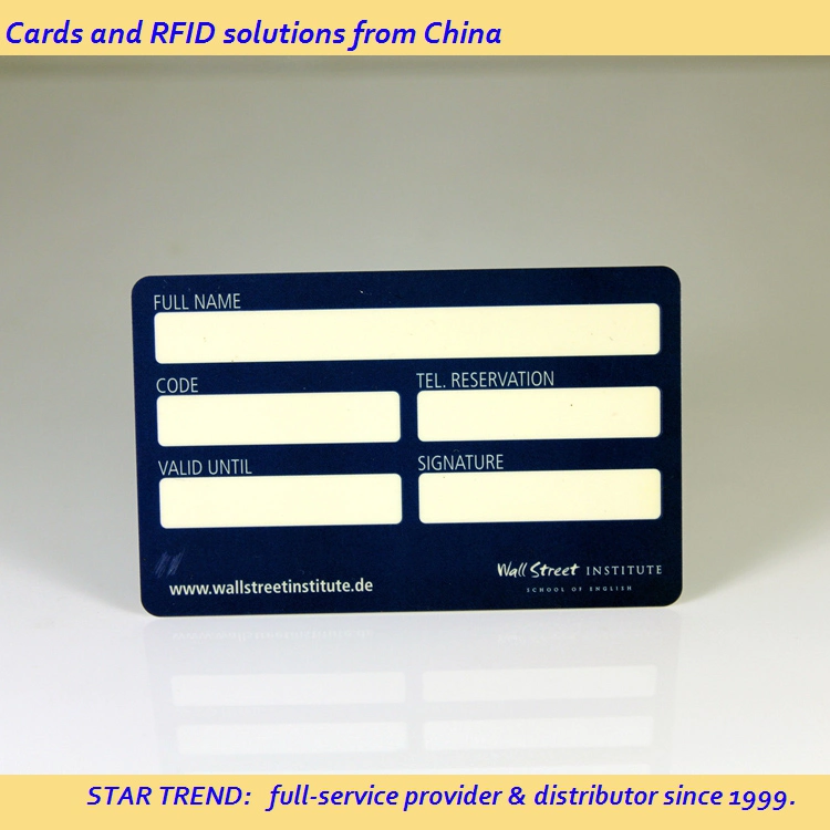 PVC Cr80 Contact RFID carte IC4442 FM pour la loyauté et de l'adhésion