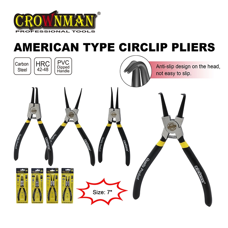 Crownman Holding Tools, 7" Carbon Steel Circlip Pliers