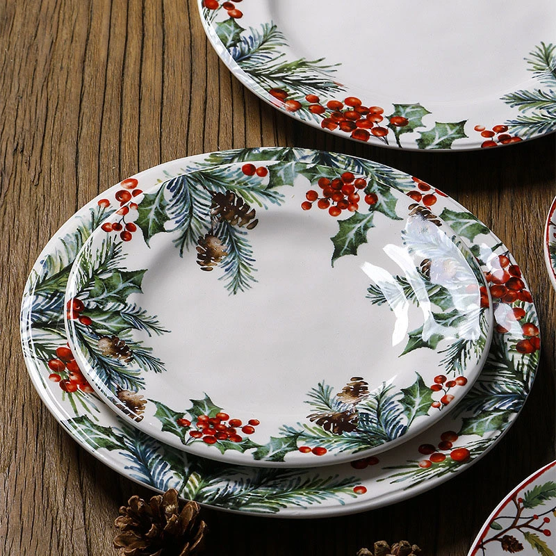 Christmas-Themed Ceramic Dinner Party Collection Christmas Decoration Gift Dinnerware Set