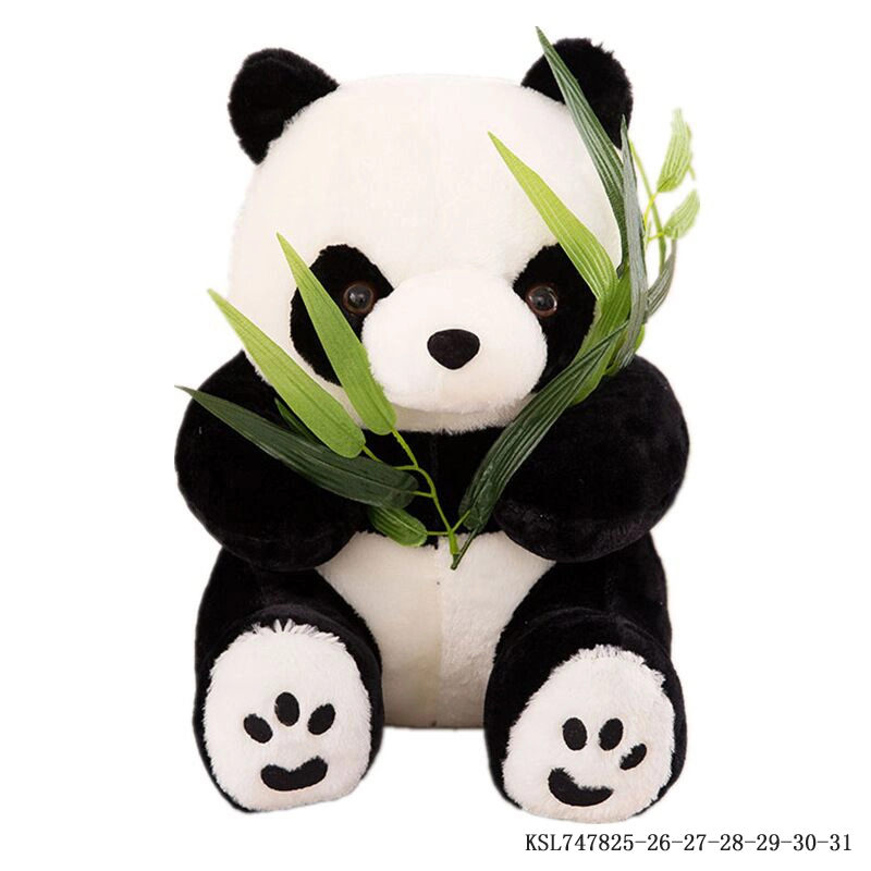 Amazon Heiße Verkaufende Baby Bambus Panda Ornament Liegend Stil Plüsch Kissen Kinder Weich Panda Plüsch Tier Puppe Spielzeug Niedlich Gefüllt Tierpflausch