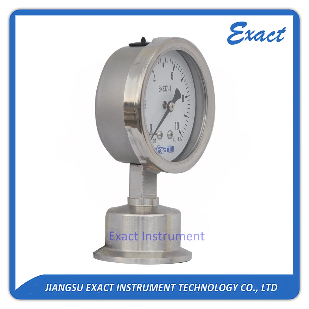 Sanitary Diaphragm Seal Pressure Gauge Dairy Food Pressure Gauge-All Stainless