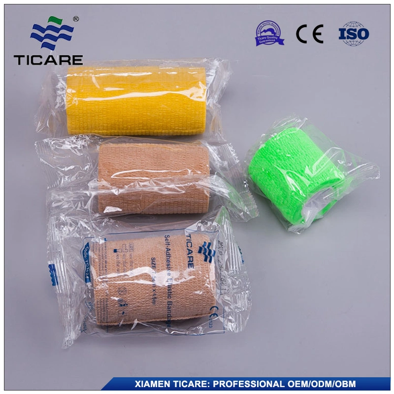 Medical Colored Self Adhesive Elastic Bandage for Fingers Hand Wrist Ankle Knee Thigh