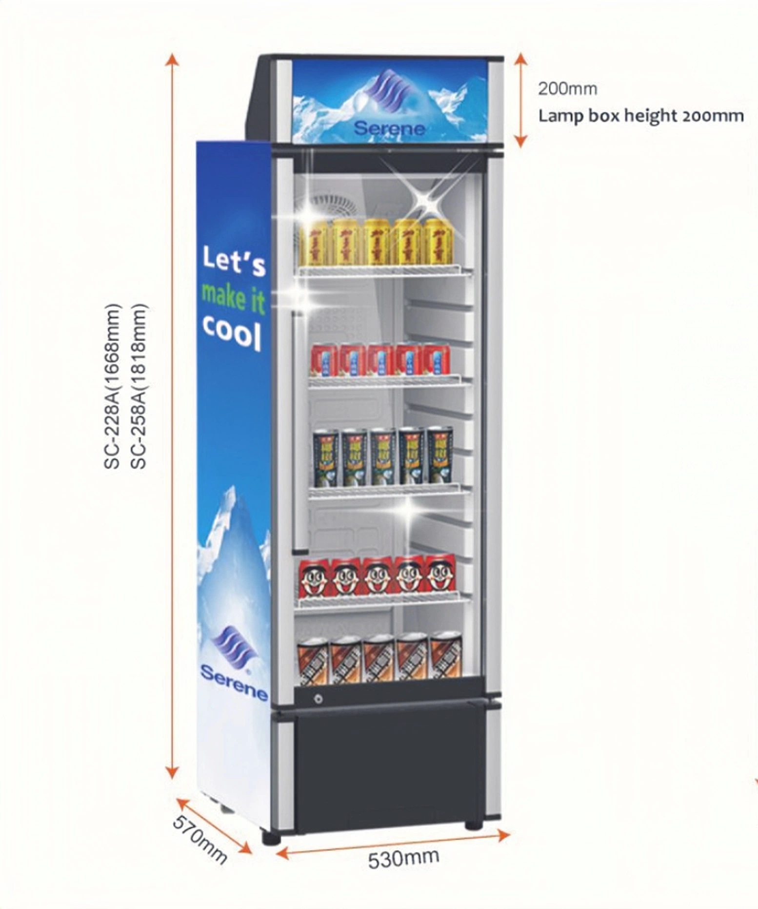 OEM ODM Hot sale vitrine de boissons verticales à une porte profonde Congélateur Afficher le réfrigérateur