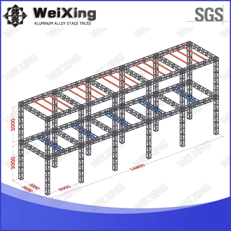 17.5*20.1*3.6m Ninja Warrior Obstacle Elements Training Aluminum Truss Steel Truss for Trampoline Park in USA /Force and Skill Ninja Warrior Playground