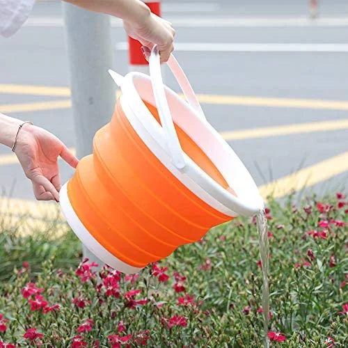 3L Collapsible Beach Bucket, Snowball Bucket, Sand Toys, Foldable Beach Bucket, Used of Camping, Garden Picking, Gift Bucket, Cat and Dog Outdoor Bowl